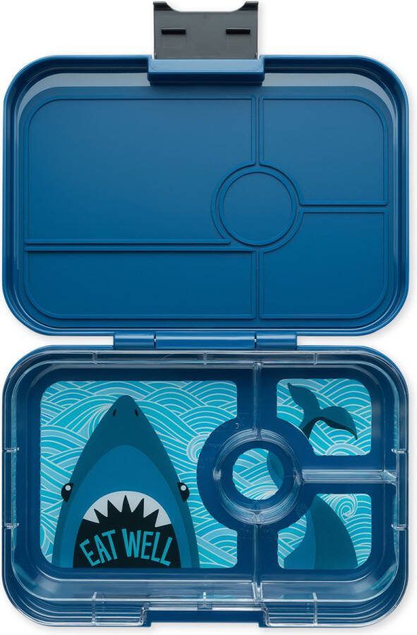 Yumbox Tapas XL lekvrije Bento box lunchbox 4 vakken Monte Carlo Blue Shark tray