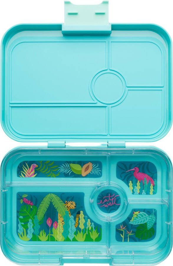 Yumbox Tapas XL lekvrije Bento box lunchbox 5 vakken Antibes Blue Jungle Pastel tray