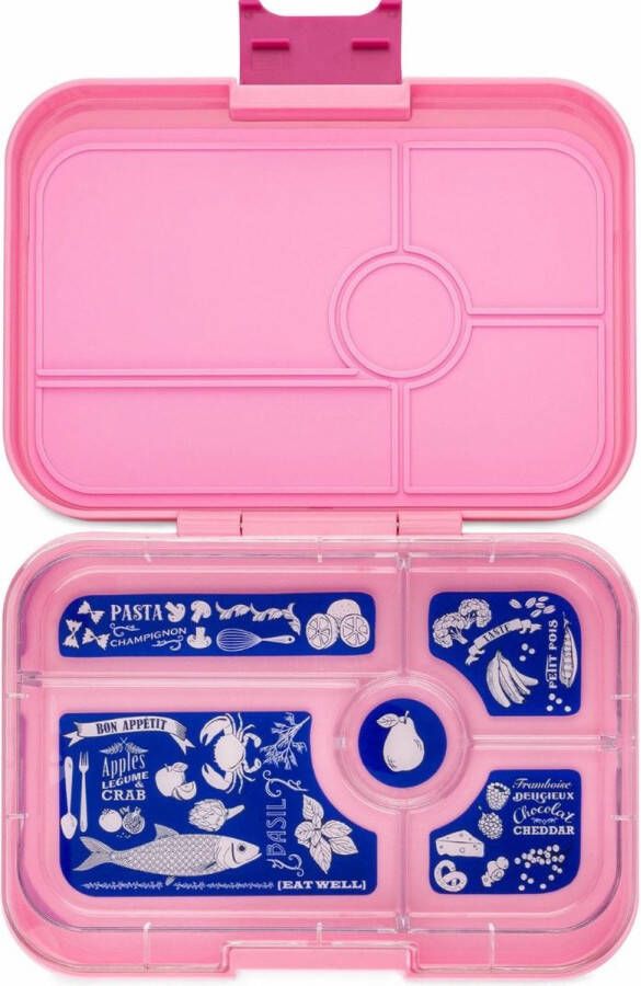 Yumbox Tapas XL lekvrije Bento box lunchbox 5 vakken Capri roze Bon appetit tray