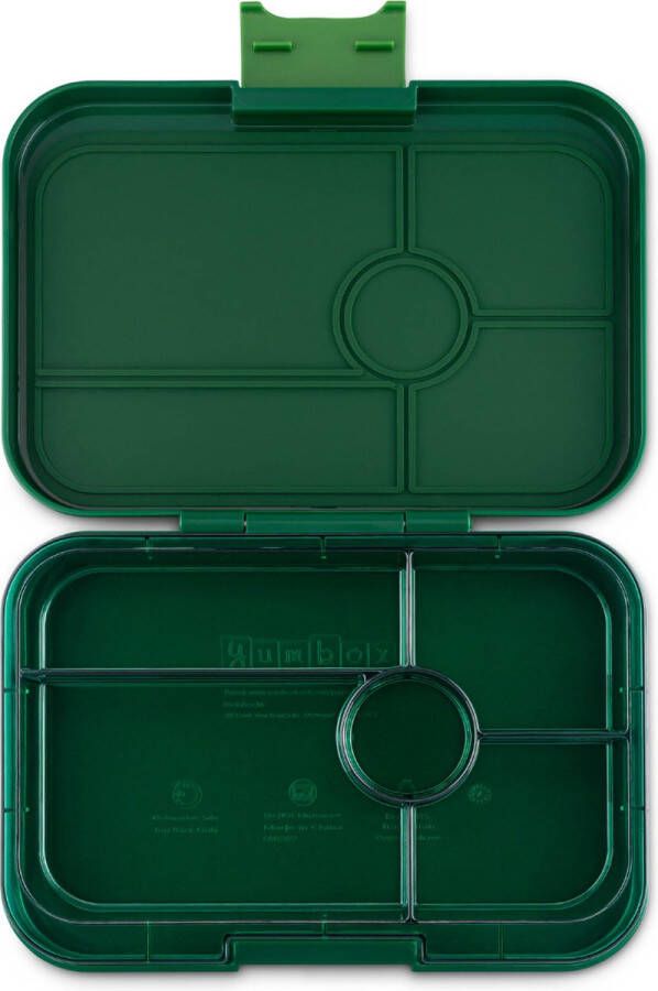 Yumbox Tapas XL lekvrije Bento box lunchbox 5 vakken Greenwich Green Green Clear tray
