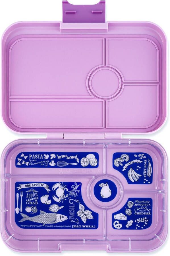Yumbox Tapas XL lekvrije Bento box lunchbox 5 vakken Seville Purple Bon Appetit tray