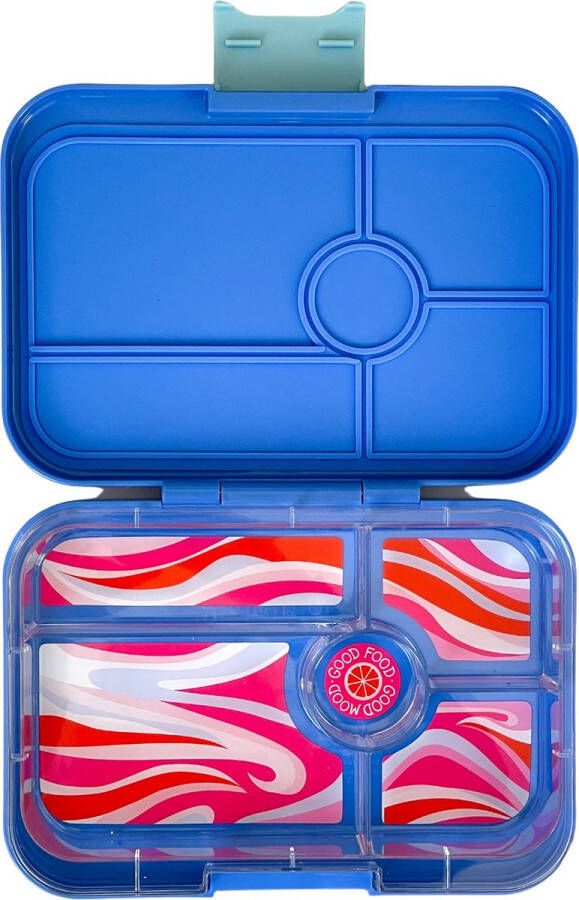 Yumbox Tapas XL lekvrije Bento box lunchbox 5 vakken True Blue Groovy tray
