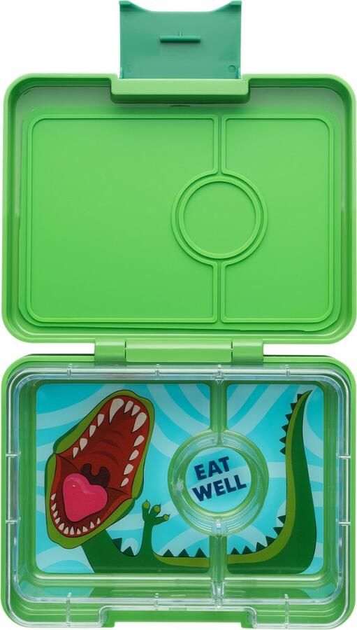 Yumbox Snack lekvrije Bento box lunchbox 3 vakken Jurassic Green Dinosaur tray