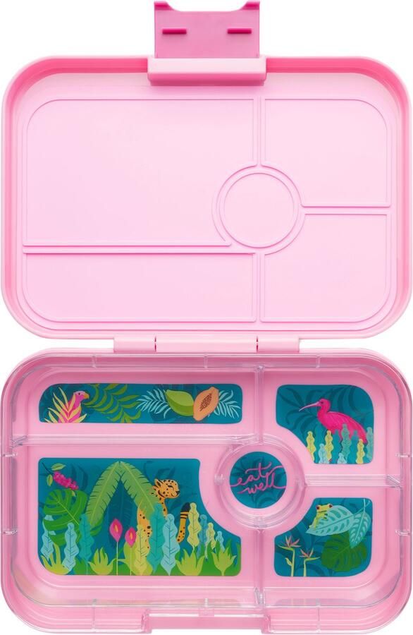 Yumbox Tapas XL lekvrije Bento box lunchbox 5 vakken Capri Pink Jungle Pastel tray