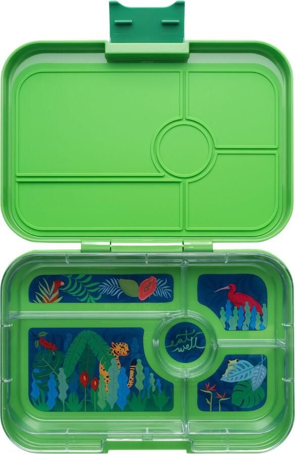 Yumbox Tapas XL lekvrije Bento box lunchbox 5 vakken Jurassic Green Jungle tray