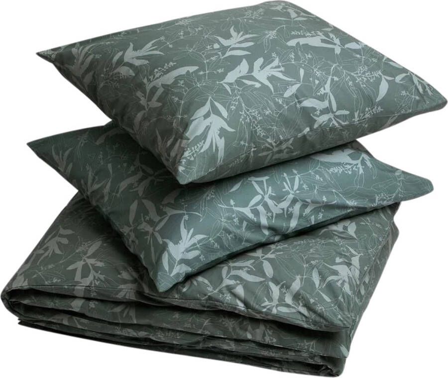 Yumeko dekbedovertrek percal olive leaf 240x220 met 2 kussenslopen 60x70 Bio eco & fairtrade