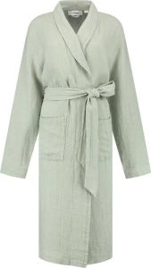 Yumeko kimono badjas gewassen linnen wafel misty groen m