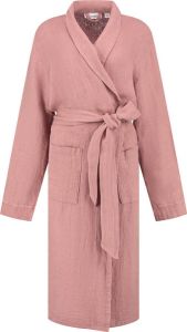Yumeko kimono badjas gewassen linnen wafel poederroze s