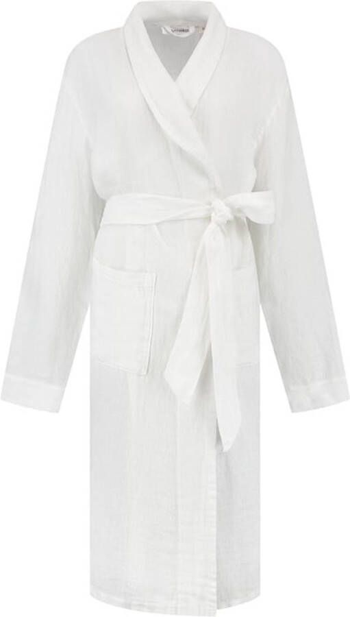 Yumeko kimono badjas gewassen linnen wafel pure white s