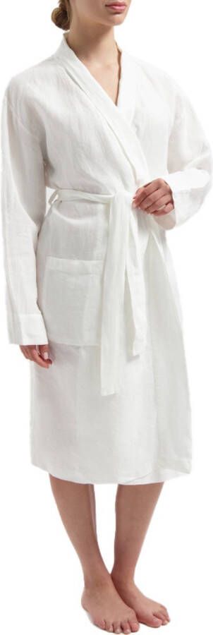 Yumeko kimono badjas gewassen linnen pure white l