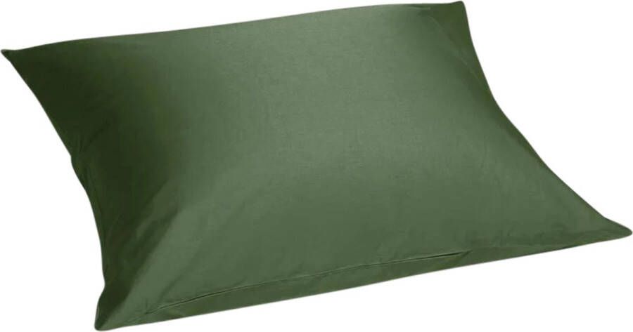 Yumeko kussensloop katoen satijn mid olive 50x60 1 stuk Bio eco & fairtrade 1 stuk