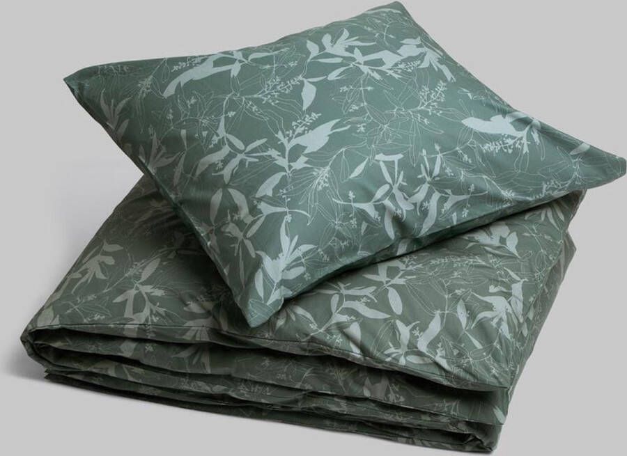 Yumeko overtrekset percal olive leaf 140x220 + 1 60x70 Bio eco & fairtrade