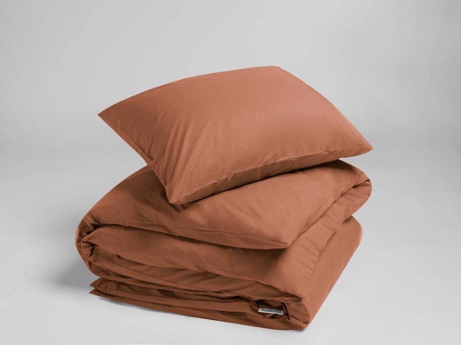 Yumeko overtrekset percal terracotta 140x220 + 1 60x70 Bio eco & fairtrade
