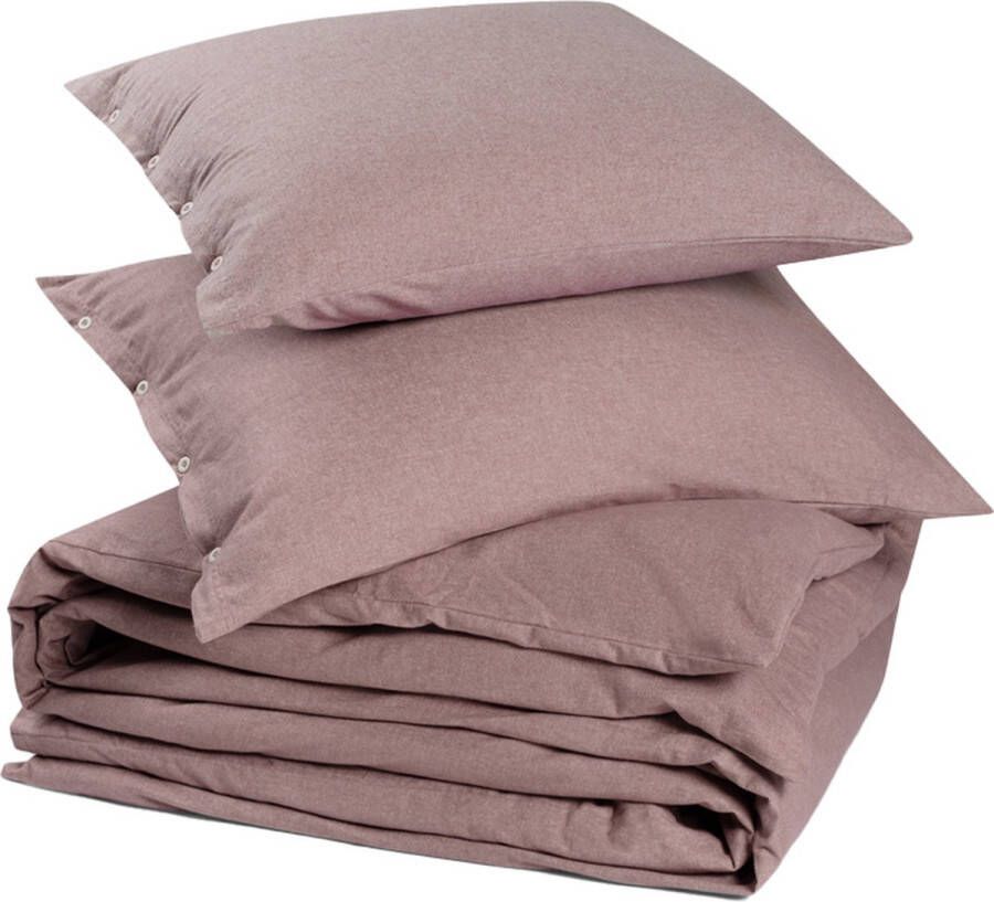 Yumeko overtrekset velvet flanel mauve chambray 240x220 +2 60x70 Biologisch & ecologisch