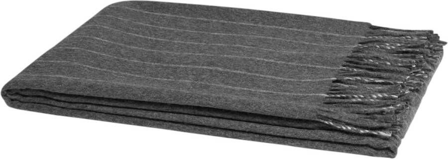Yumeko plaid kasjmierblend stripe charcoal 130x190
