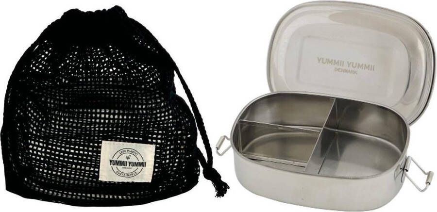 Yummii Bento Lunchbox small – 3 RVS Stainless Steel