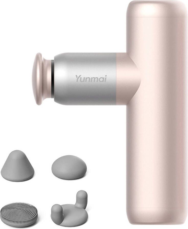 Yunmai Premium Massage Gun Extra Mini Sneller Spierherstel Roze 4 opzetstukken & snelheden 3200 RPM Super licht Tot 48 dagen batterijduur