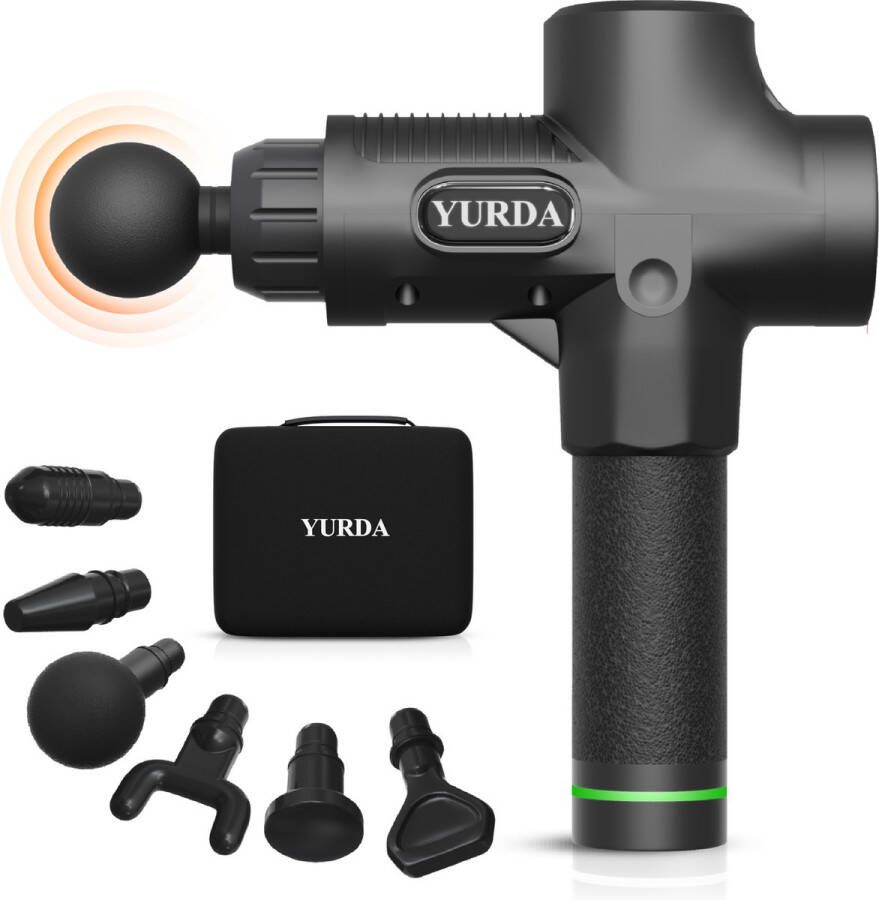 Yurda Massage Gun 30 snelheden met 8 opzetstukken Sport en Relax Massage apparaat Krachtig en Draadloos LCD Scherm Massage pistool Professioneel