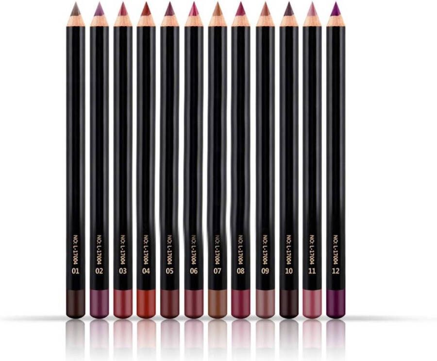 YUYTE 12 Stks set Waterdichte Langdurige Lip Liner Potlood Lipliner Pen Make-up Cosmetische voor Lip Contouring en Voering