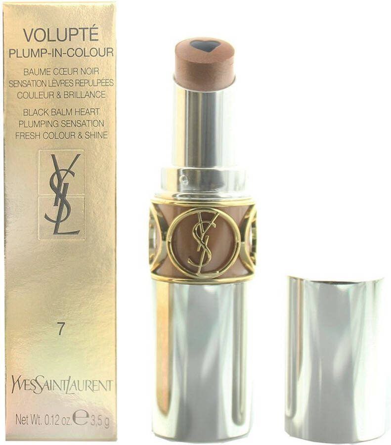 Yves Sa int Laurent Volupte Plump in Colour Black Balm Heart Lipstick 7 Furious Gold