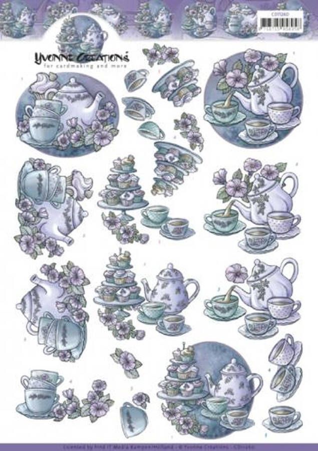 Yvonne Creation 3D Knipvel s Teapot in purple