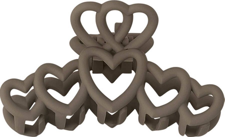 YW YEHWANG Haarklem hartjes bruin Plastic