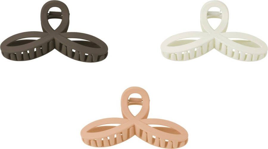 YW YEHWANG Haarklem set 3 stuks ''schattig'' roze creme bruin Plastic