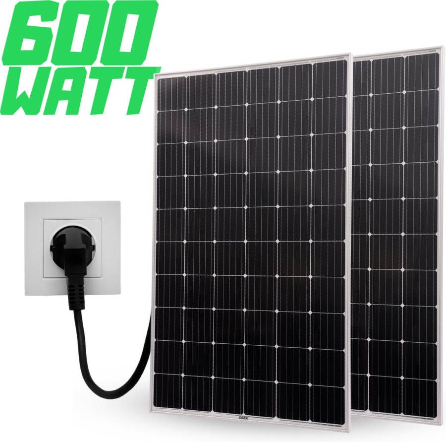 ZAAK. Technaxx 600 Watt balkonkrachtcentrale zonnepanelen met stekker compleet pakket aan te sluiten op het schuko stopcontact plug & play