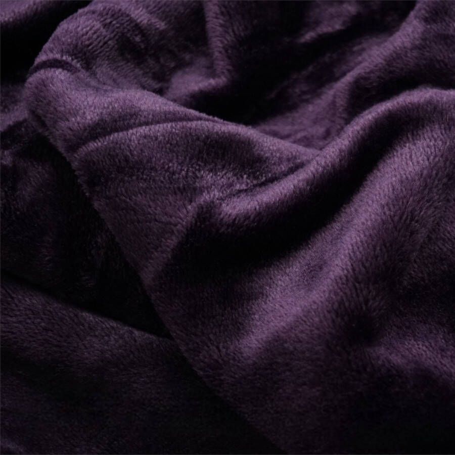 Zachtbeddengoed.nl plaid plaids fleece deken 150x200cm plaid paars dark purple 300 gsm knuffel zachte deken mooie kwaliteit