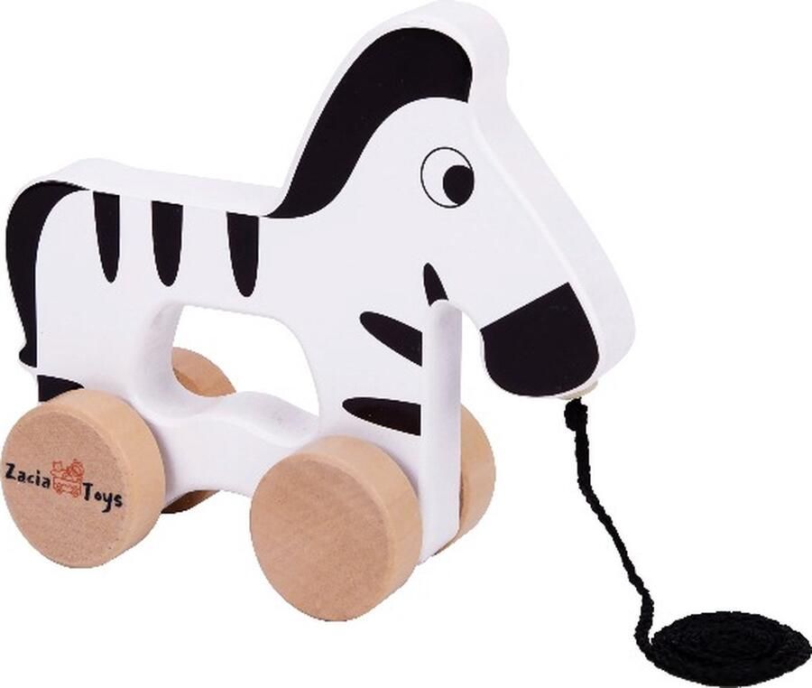 Zacia Toys Houten Trekfiguur Zebra FSC