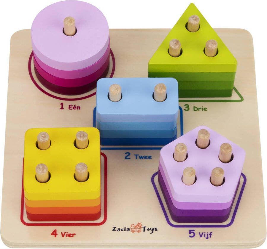 Zacin ZaciaToys Houten Geometrische Vormenpuzzel FSC