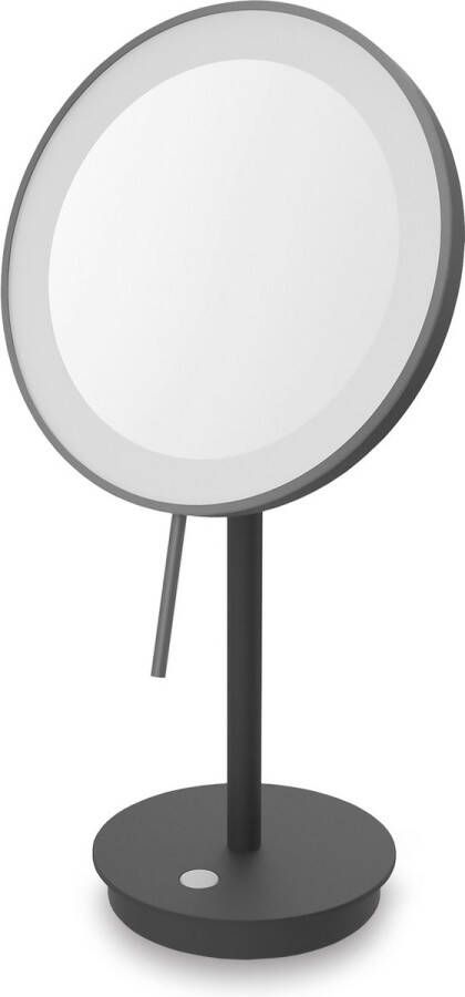 ZACK make-up spiegel Alona zwart rvs inclusief verlichting staand 40142