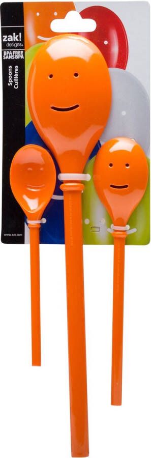 Zak!Designs lepels Happy Spoons 20 cm melamine oranje 3-delig