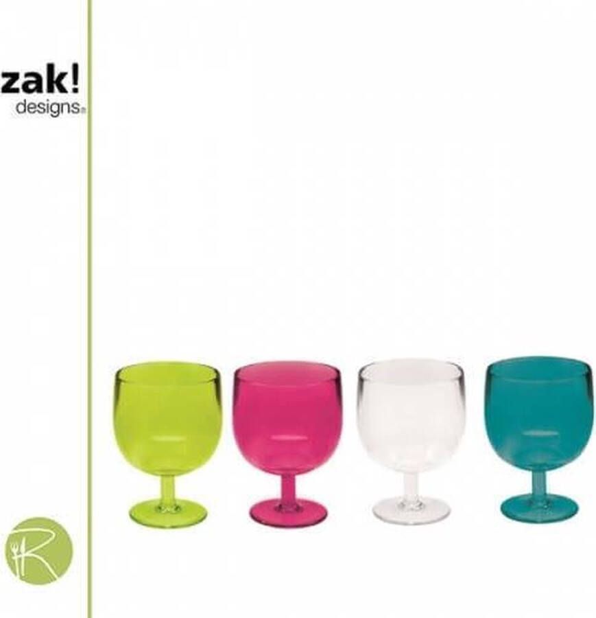 Zak!Designs Stacky Balloon Shotglas 50 ml Set van 4 Stuks Kunststof Multicolor