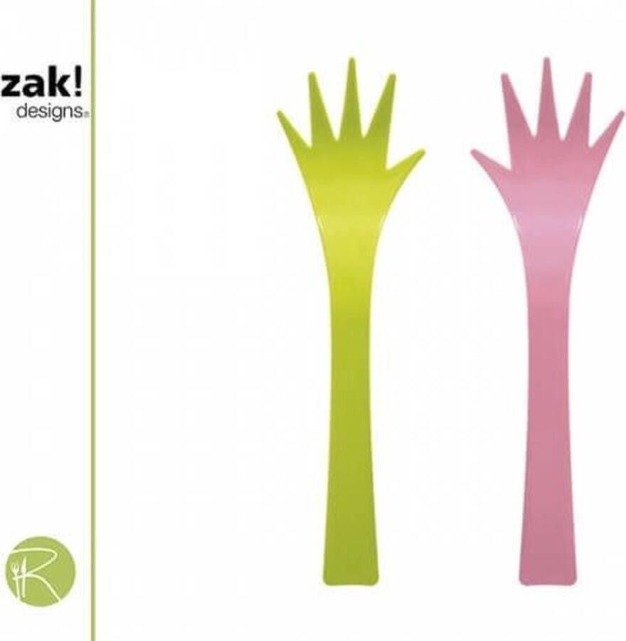 Zak!Designs Sorbet Saladebestek Helping Hands 32 cm -Set van 2 Stuks Paars Licht Blauw