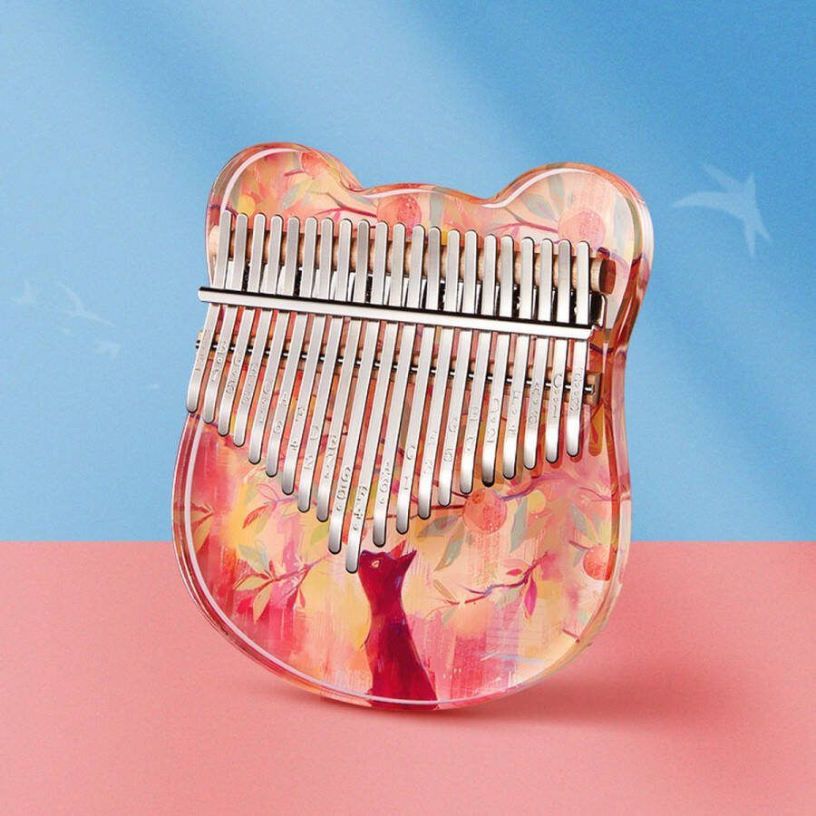 Zani Kalimba Set 21 Tones Geschilderde Duimpiano Muziekinstrument Geschenk Inclusief EVA Verdikte Opbergkoffer Kat