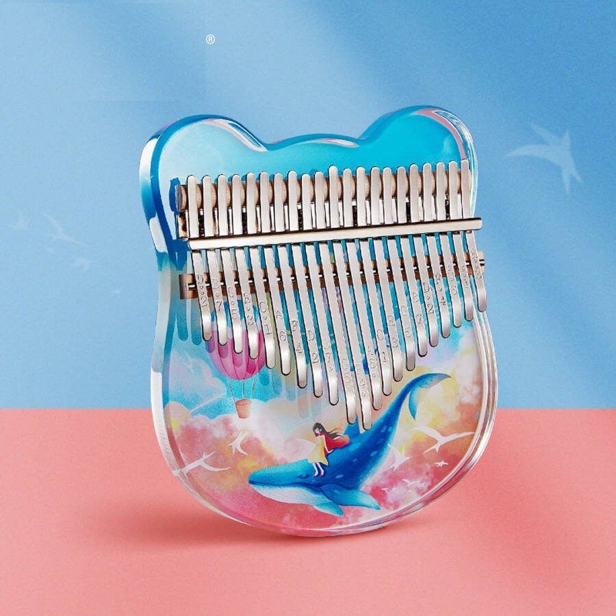 Zani Kalimba Set 21 Tones Geschilderde Duimpiano Muziekinstrument Geschenk Inclusief EVA Verdikte Opbergkoffer Walvis