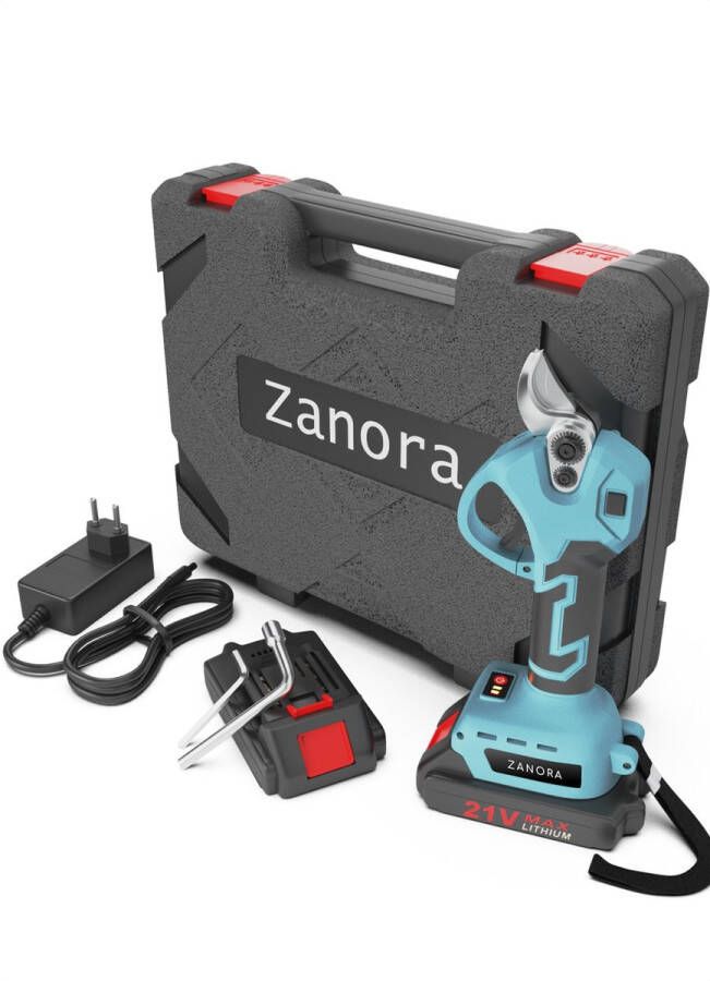 Zanora Elektrische Snoeischaar 2x Accu Elektrisch Takkenschaar- op Batterij 30mm