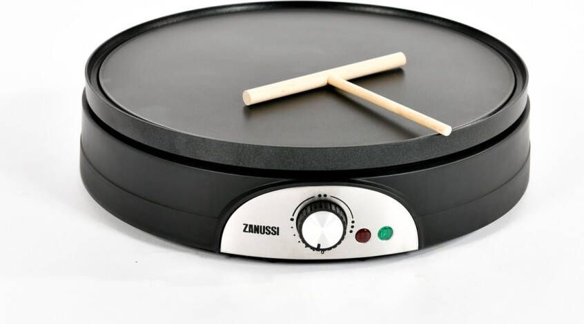 Zanussi CPM135 Crêpe Maker Kleine en Grote Pannenkoekenmaker Ø 37CM Regelbare Thermostaat 1500W met Deegverdeler