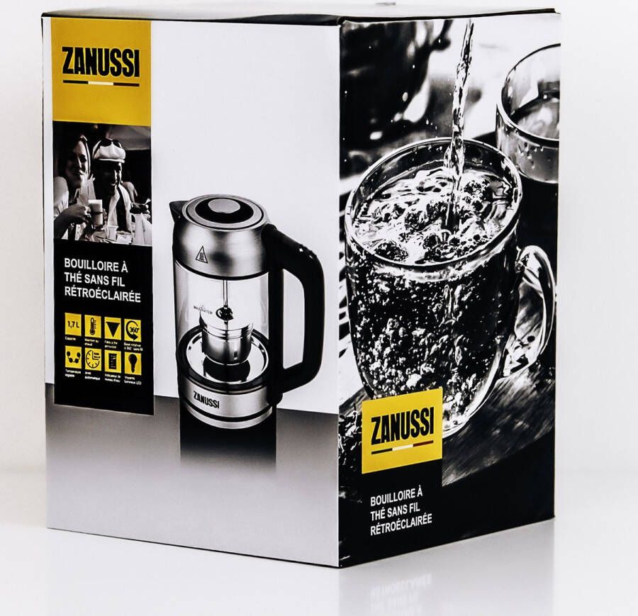 Zanussi KEZ81 Theeketel 1 7 L 2 in 1 waterkoker en theepot LED inicatie (5 kleuren) Transparant