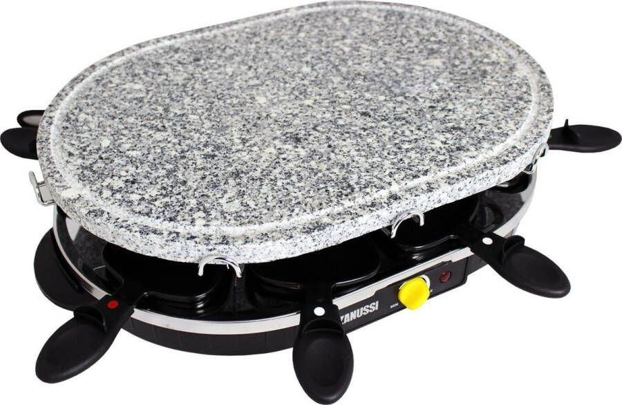 Zanussi RCZ32 4-in-1 Grill Gourmet Steengrill Set met 8 Pannetjes Marmeren Steenplaat en een Plaat voor Mini-Pannenkoekjes