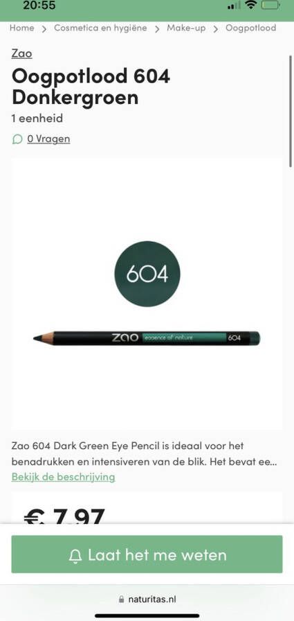 ZAO Oogpotlood 604 (Dark green)