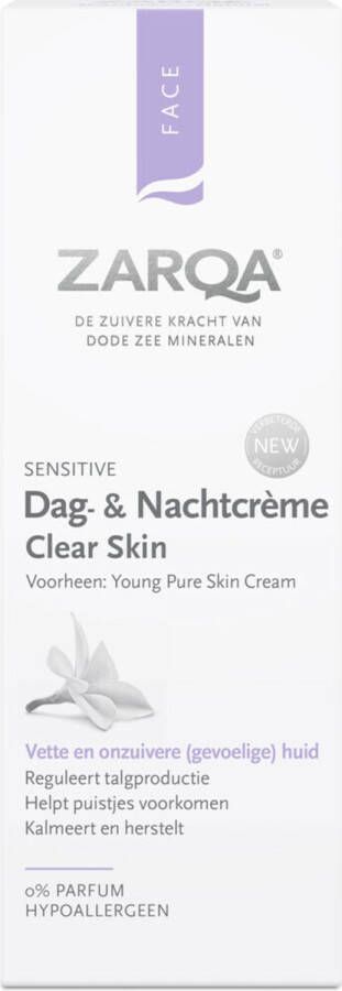 Zarqa Dag- en Nachtcrème Clear Skin (reguleert talgie) 75 ml