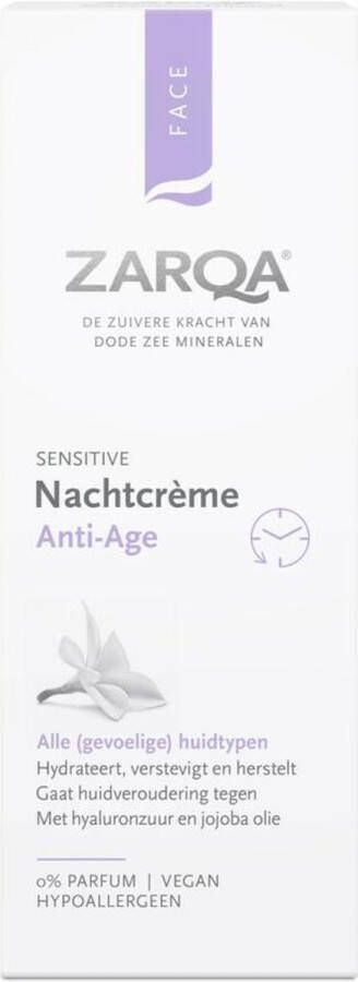 Zarqa Nachtcreme Anti-Age (hydrateert verstevigt en hersteld) 50ml