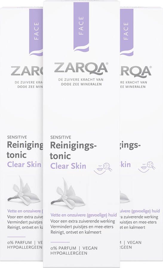 Zarqa Reinigingstonic Sensitive 3 x 200 ml Voordeelverpakking