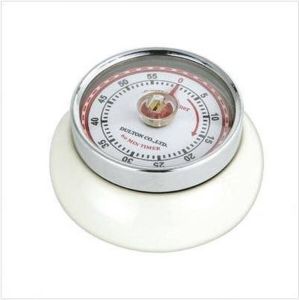 Zassenhaus Set van 2 Magnetische kookwekker wit creme retro-collection