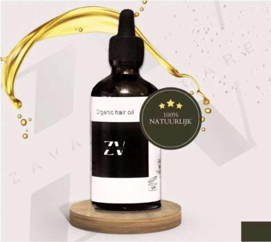Zavaskincare Haarolie Organic 100 ml Ayurveda kruiden Haaruitval Pluizig haar Schilfers Eczeem Rozemarijn Amla (Indiase kruisbes) Aloe vera Hempseed Blackseed