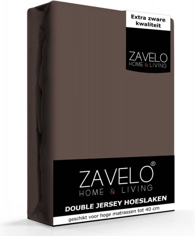Zavelo Dubbel Jersey Hoeslaken Warm Taupe Lits-jumeaux (160x200 cm) Extra Dik Hoogwaardige Kwaliteit Hoge Hoek Rondom Elastisch Perfecte Pasvorm