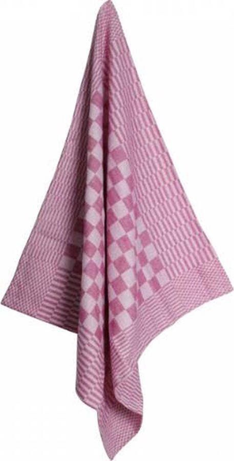 Zavelo Horeca Pompdoek Blokdoek Theedoek Dubbeldraads Roze (10 stuks) Voor Horeca Zorginstellingen en Industrieel gebruik