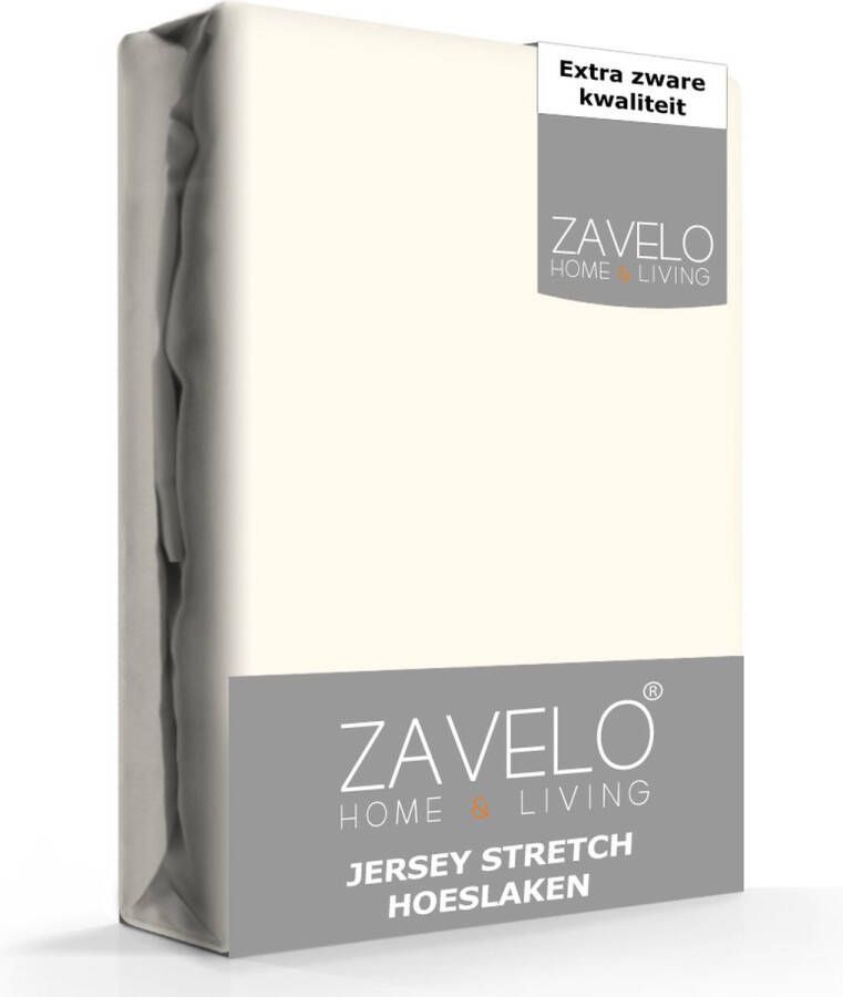Zavelo Jersey Hoeslaken Ivoor 2-persoons (140x200 cm) Hoogwaardige Kwaliteit Rondom Elastisch Perfecte Pasvorm